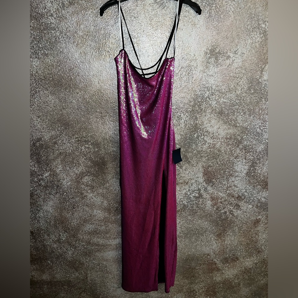 Hot Pink Sequin Maxi dress